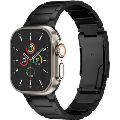 Accezz Mat Titanium bandje voor de Apple Watch 44/45/46/49 mm - Zwart Accezz Mat Titanium bandje voor de Apple Watch 44/45/46/49 mm - Zwart