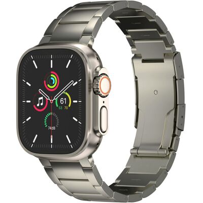 Accezz Mat Titanium bandje voor de Apple Watch 44/45/46/49 mm - Titanium Accezz Mat Titanium bandje voor de Apple Watch 44/45/46/49 mm - Titanium