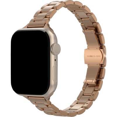 Selencia Slim Steel schakelbandje voor de Apple Watch 38/40/41/42 mm - Rosé Goud Selencia Slim Steel schakelbandje voor de Apple Watch 38/40/41/42 mm - Rosé Goud