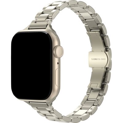 Selencia Slim Steel schakelbandje voor de Apple Watch 38/40/41/42 mm - Sterrenlicht Selencia Slim Steel schakelbandje voor de Apple Watch 38/40/41/42 mm - Sterrenlicht