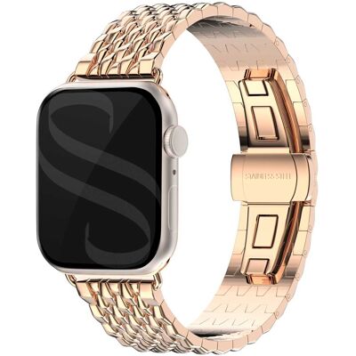 Selencia Stalen draak band voor de Apple Watch 44/45/46/49 mm - Rosé Goud Selencia Stalen draak band voor de Apple Watch 44/45/46/49 mm - Rosé Goud