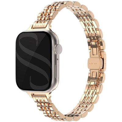 Selencia Slim Steel Jubilee Inspired schakelbandje voor de Apple Watch 38/40/41/42 mm - Rosé Goud Selencia Slim Steel Jubilee Inspired schakelbandje voor de Apple Watch 38/40/41/42 mm - Rosé Goud