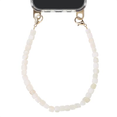 Selencia Polskoord met Natuurstenen - Pearl White Selencia Polskoord met Natuurstenen - Pearl White
