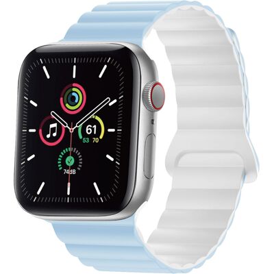 imoshion Magnetisch Siliconen bandje voor de Apple Watch 44/45/46/49 mm - Blauw & Wit imoshion Magnetisch Siliconen bandje voor de Apple Watch 44/45/46/49 mm - Blauw & Wit