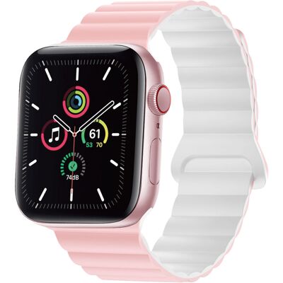 imoshion Magnetisch Siliconen bandje voor de Apple Watch 44/45/46/49 mm - Roze & Wit imoshion Magnetisch Siliconen bandje voor de Apple Watch 44/45/46/49 mm - Roze & Wit