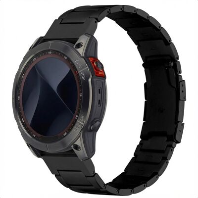 Accezz Mat Titanium bandje - Garmin 26 mm aansluiting - Zwart Accezz Mat Titanium bandje - Garmin 26 mm aansluiting - Zwart