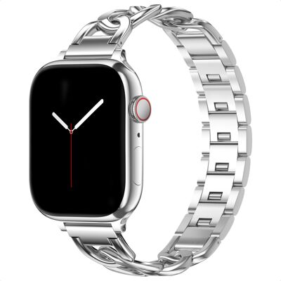 Selencia Chain bandje voor de Apple Watch 38/40/41/42 mm - Zilver Selencia Chain bandje voor de Apple Watch 38/40/41/42 mm - Zilver