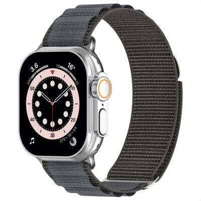 Accezz Nylon Alpine bandje voor de Apple Watch 44/45/46/49 mm - Dark Grey Accezz Nylon Alpine bandje voor de Apple Watch 44/45/46/49 mm - Dark Grey