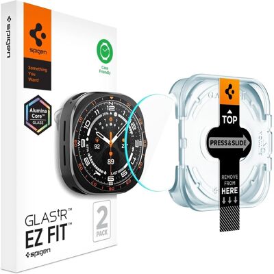 Spigen EZ FIT Glas.tR Screenprotector met applicator voor de Samsung Galaxy Watch Ultra 2 - 47 mm - Transparant Spigen EZ FIT Glas.tR Screenprotector met applicator voor de Samsung Galaxy Watch Ultra 2 - 47 mm - Transparant