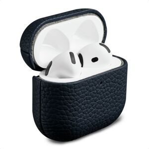 Accezz Echt Leren Case voor de Apple Airpods 4 - Donkerblauw Accezz Echt Leren Case voor de Apple Airpods 4 - Donkerblauw