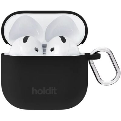Holdit Solid Silicone Case voor de Apple AirPods 5 / 4 - Zwart Holdit Solid Silicone Case voor de Apple AirPods 5 / 4 - Zwart