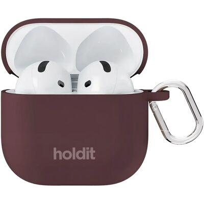 Holdit Solid Silicone Case voor de Apple AirPods 5 / 4 - Bordeaux Holdit Solid Silicone Case voor de Apple AirPods 5 / 4 - Bordeaux