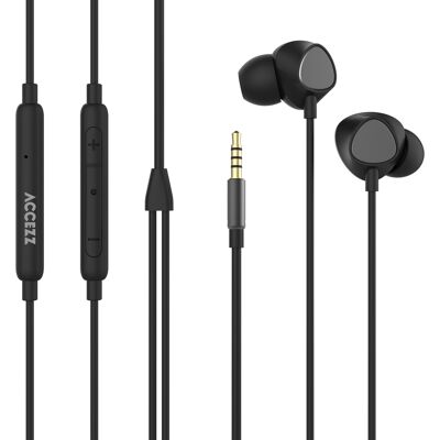 Accezz In-ear oordopjes - Bedrade oordopjes - AUX / 3,5 mm Jack aansluiting - Zwart Accezz In-ear oordopjes - Bedrade oordopjes - AUX / 3,5 mm Jack aansluiting - Zwart
