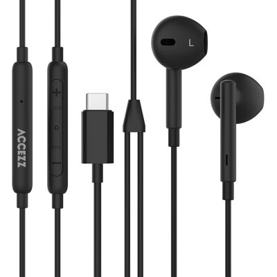 Accezz Oordopjes - Bedrade oordopjes - USB-C aansluiting - Zwart Accezz Oordopjes - Bedrade oordopjes - USB-C aansluiting - Zwart