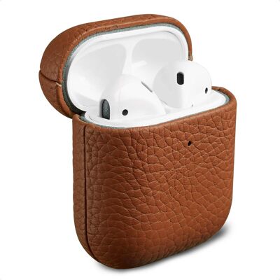 Accezz Echt Leren Case voor de Apple Airpods 1 / 2 - Cognac Accezz Echt Leren Case voor de Apple Airpods 1 / 2 - Cognac