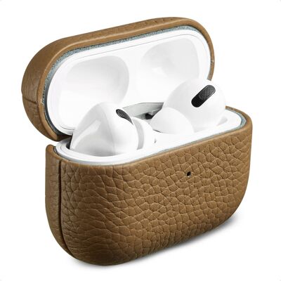 Accezz Echt Leren Case voor de Apple Airpods Pro - Taupe Accezz Echt Leren Case voor de Apple Airpods Pro - Taupe