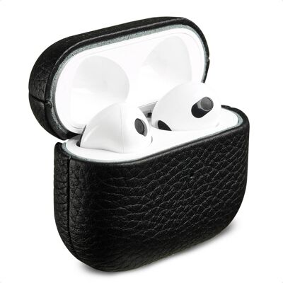 Accezz Echt Leren Case voor de Apple Airpods 3 - Zwart Accezz Echt Leren Case voor de Apple Airpods 3 - Zwart