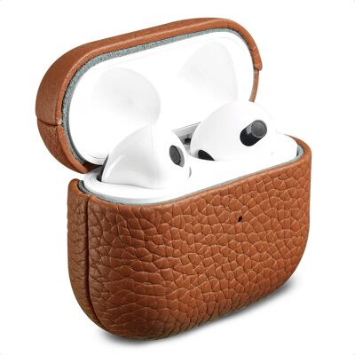 Accezz Echt Leren Case voor de Apple Airpods 3 - Cognac Accezz Echt Leren Case voor de Apple Airpods 3 - Cognac