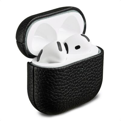 Accezz Echt Leren Case voor de Apple Airpods 4 - Zwart Accezz Echt Leren Case voor de Apple Airpods 4 - Zwart