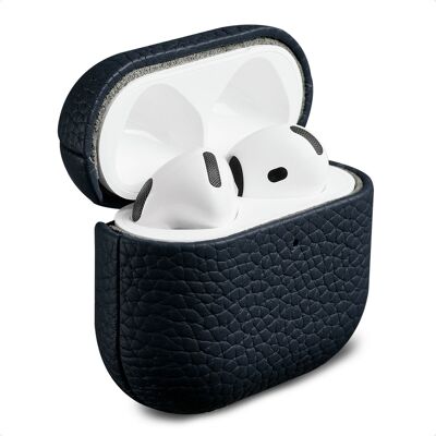 Accezz Echt Leren Case voor de Apple Airpods 4 - Donkerblauw Accezz Echt Leren Case voor de Apple Airpods 4 - Donkerblauw