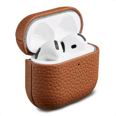 Accezz Echt Leren Case voor de Apple Airpods 4 - Cognac Accezz Echt Leren Case voor de Apple Airpods 4 - Cognac