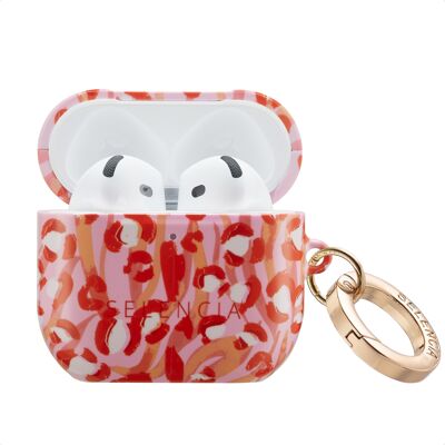 Selencia Vivid Case voor de Apple Airpods 4 - Wild Spots Lipstick Selencia Vivid Case voor de Apple Airpods 4 - Wild Spots Lipstick