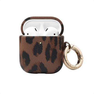 Selencia Sabi Case met panterprint voor de Apple Airpods 1 / 2 - Mocha Brown Selencia Sabi Case met panterprint voor de Apple Airpods 1 / 2 - Mocha Brown