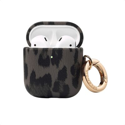 Selencia Sabi Case met panterprint voor de Apple Airpods 1 / 2 - Midnight Black Selencia Sabi Case met panterprint voor de Apple Airpods 1 / 2 - Midnight Black