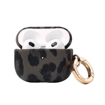 Selencia Sabi Case met panterprint voor de Apple Airpods 3 - Midnight Black Selencia Sabi Case met panterprint voor de Apple Airpods 3 - Midnight Black