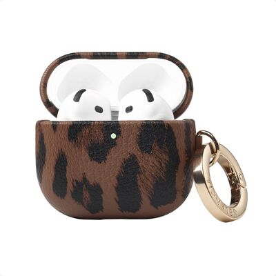 Selencia Sabi Case met panterprint voor de Apple Airpods 4 - Mocha Brown Selencia Sabi Case met panterprint voor de Apple Airpods 4 - Mocha Brown