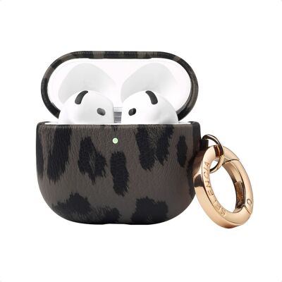 Selencia Sabi Case met panterprint voor de Apple Airpods 4 - Midnight Black Selencia Sabi Case met panterprint voor de Apple Airpods 4 - Midnight Black