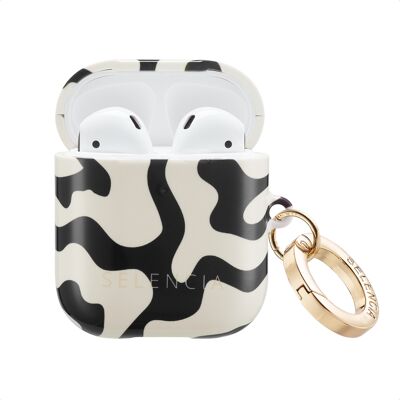 Selencia Vivid Case voor de Apple Airpods 1 / 2 - Art Wave Black Selencia Vivid Case voor de Apple Airpods 1 / 2 - Art Wave Black