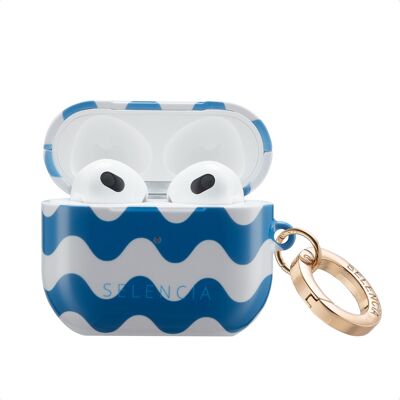 Selencia Vivid Case voor de Apple Airpods 3 - Wave Vibes Classic Blue Selencia Vivid Case voor de Apple Airpods 3 - Wave Vibes Classic Blue