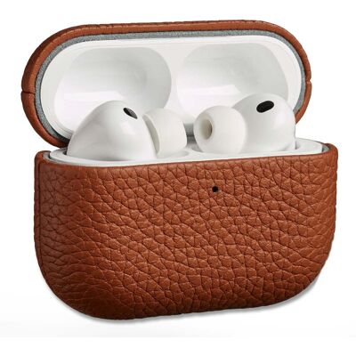 Accezz Echt Leren Case voor de Apple Airpods Pro 3 - Cognac Accezz Echt Leren Case voor de Apple Airpods Pro 3 - Cognac