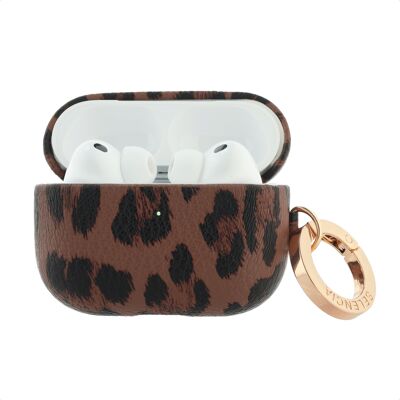 Selencia Sabi Case met panterprint voor de Apple Airpods Pro 3 - Mocha Brown Selencia Sabi Case met panterprint voor de Apple Airpods Pro 3 - Mocha Brown