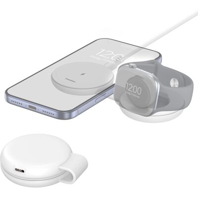 imoshion 2-in-1 Draadloze Reisoplader 25W - iPhone / AirPods / Apple Watch - Qi2.2 - Wit imoshion 2-in-1 Draadloze Reisoplader 25W - iPhone / AirPods / Apple Watch - Qi2.2 - Wit