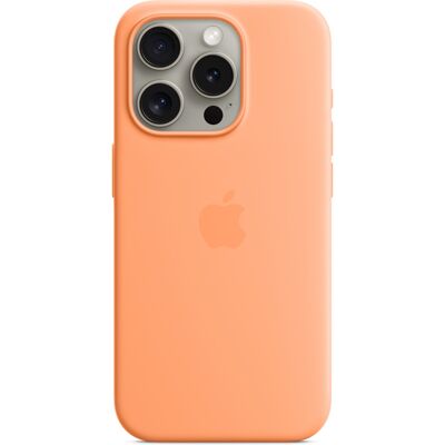 Silicone Backcover MagSafe voor de Apple iPhone 15 Pro - Orange Sorbet Silicone Backcover MagSafe voor de Apple iPhone 15 Pro - Orange Sorbet