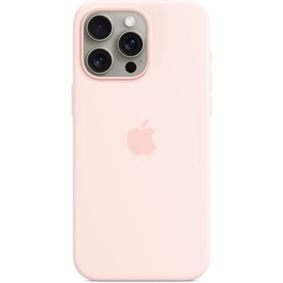 Silicone Backcover MagSafe voor de Apple iPhone 15 Pro Max - Light Pink Silicone Backcover MagSafe voor de Apple iPhone 15 Pro Max - Light Pink