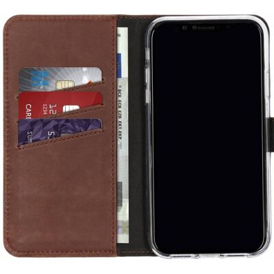 Selencia Echt Leren Bookcase voor de Apple iPhone Xr - Donkerbruin Selencia Echt Leren Bookcase voor de Apple iPhone Xr - Donkerbruin