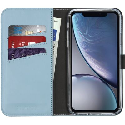 Selencia Echt Leren Bookcase voor de Apple iPhone Xr - Air Blue Selencia Echt Leren Bookcase voor de Apple iPhone Xr - Air Blue