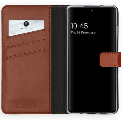 Selencia Echt Leren Bookcase voor de Samsung Galaxy S20 FE - Lichtbruin Selencia Echt Leren Bookcase voor de Samsung Galaxy S20 FE - Lichtbruin
