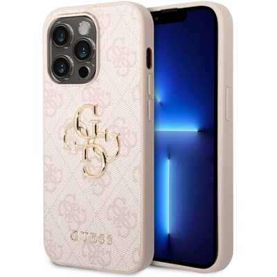 Guess 4G Metal Logo Backcover voor de Apple iPhone 15 Pro - Roze Guess 4G Metal Logo Backcover voor de Apple iPhone 15 Pro - Roze