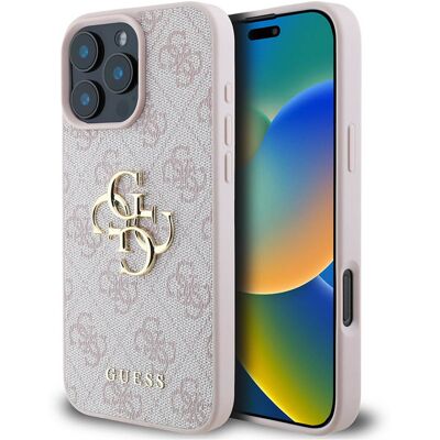 Guess Roze iPhone 16 Pro Max 6.9 Hardcase met 4G Logo - Telefoonhoesje Guess Roze iPhone 16 Pro Max 6.9 Hardcase met 4G Logo - Telefoonhoesje