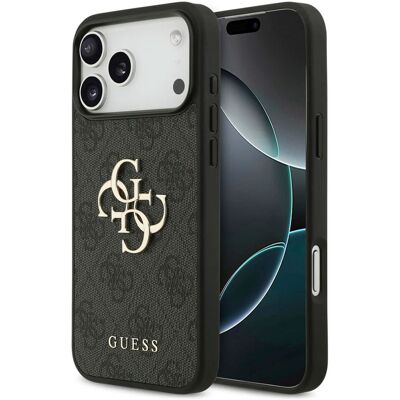 Guess 4G Metal Logo Backcover voor de Apple iPhone 17 Pro - Zwart Guess 4G Metal Logo Backcover voor de Apple iPhone 17 Pro - Zwart