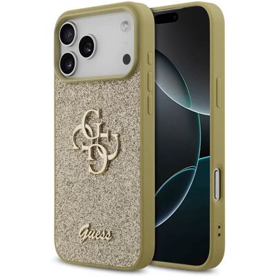 Guess Big 4G Logo Backcover Grained voor de Apple iPhone 17 Pro Max - Goud Guess Big 4G Logo Backcover Grained voor de Apple iPhone 17 Pro Max - Goud
