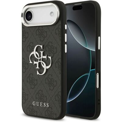 Guess 4G Metal Logo Backcover voor de Apple iPhone Air - Silver Edge - Black Guess 4G Metal Logo Backcover voor de Apple iPhone Air - Silver Edge - Black