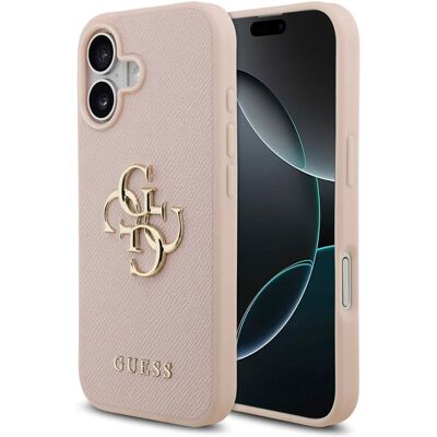 Guess Big 4G Logo Backcover Grained voor de Apple iPhone 17 - Roze Guess Big 4G Logo Backcover Grained voor de Apple iPhone 17 - Roze