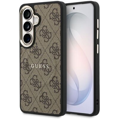 Guess 4G Leather Backcover met MagSafe voor de Samsung Galaxy S26 - Gold Edge - Brown Guess 4G Leather Backcover met MagSafe voor de Samsung Galaxy S26 - Gold Edge - Brown