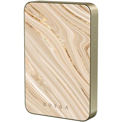 Burga Magnetic Powerbank 5.000 mAh - Geschikt voor MagSafe en Qi2 - Full Glam / Gold Burga Magnetic Powerbank 5.000 mAh - Geschikt voor MagSafe en Qi2 - Full Glam / Gold