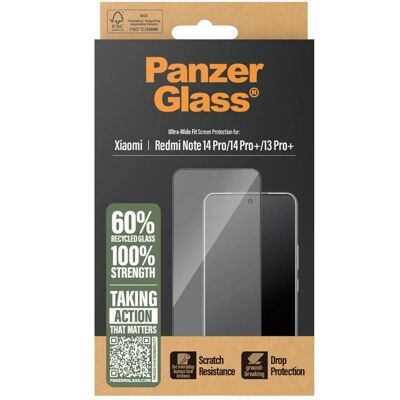 PanzerGlass Ultra-Wide Fit Anti-Bacterial Screenprotector voor de Xiaomi Redmi Note 14 Pro (4G/5G) / 14 Pro Plus / 13 Pro Plus PanzerGlass Ultra-Wide Fit Anti-Bacterial Screenprotector voor de Xiaomi Redmi Note 14 Pro (4G/5G) / 14 Pro Plus / 13 Pro Plus